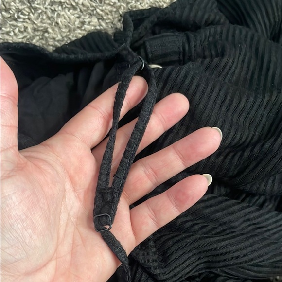 Express Black Lined Midi Dress with Button Detail - Picture 7 of 9